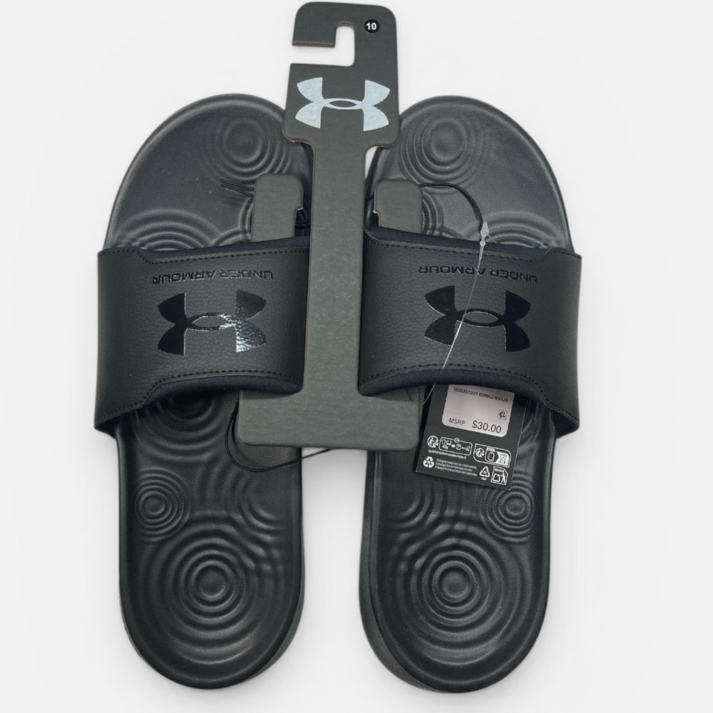 UNDER ARMOUR Sandals /Ignite Slide Select /All Black /Men's Size 10 NWT